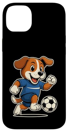 Lustiger Fußballhund im blauen Trikot beim Kicken Nummer 7 Hülle für iPhone 14 Plus Lustiger Fußballhund im blauen Trikot beim Kicken Nummer 7 Hülle für iPhone 14 Plus von Fußballhund spielt aktiv mit Ball auf dem Feld Fun
