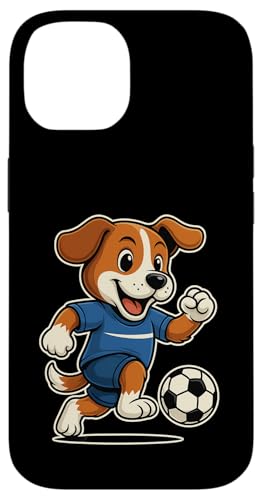 Lustiger Fußballhund im blauen Trikot beim Kicken Nummer 7 Hülle für iPhone 14 Lustiger Fußballhund im blauen Trikot beim Kicken Nummer 7 Hülle für iPhone 14 von Fußballhund spielt aktiv mit Ball auf dem Feld Fun