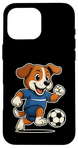 Lustiger Fußballhund im blauen Trikot beim Kicken Nummer 7 Hülle für iPhone 16 Pro Max Lustiger Fußballhund im blauen Trikot beim Kicken Nummer 7 Hülle für iPhone 16 Pro Max von Fußballhund spielt aktiv mit Ball auf dem Feld Fun