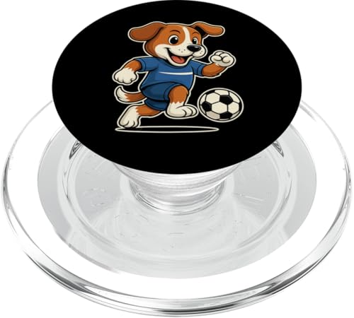 Lustiger Fußballhund im blauen Trikot beim Kicken Nummer 7 PopSockets PopGrip für MagSafe Lustiger Fußballhund im blauen Trikot beim Kicken Nummer 7 PopSockets PopGrip für MagSafe von Fußballhund spielt aktiv mit Ball auf dem Feld Fun