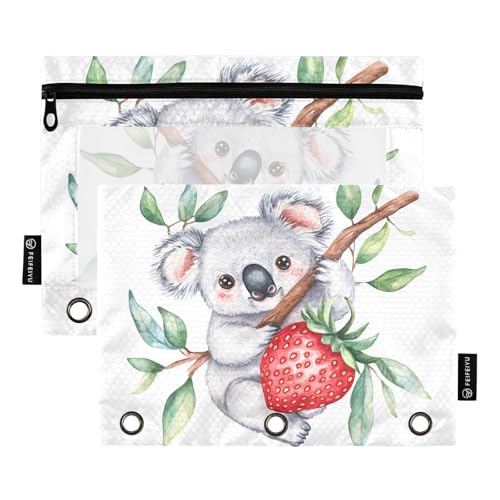 Fustylead Aquarell-Federmäppchen mit süßem Koalabär und Erdbeere, großes Fassungsvermögen, passend für 3-Ringbücher, wasserdichtes Federmäppchen mit transparentem Fenster für Schule, Kosmetik, Büro Fustylead Aquarell-Federmäppchen mit süßem Koalabär und Erdbeere, großes Fassungsvermögen, passend für 3-Ringbücher, wasserdichtes Federmäppchen mit transparentem Fenster für Schule, Kosmetik, Büro von Fustylead