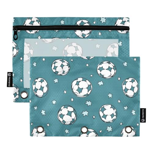 Fustylead Doodle Federmäppchen mit Fußball- und Sternenmotiv, großes Fassungsvermögen, passend für 3-Ringbinder, wasserdichtes Federmäppchen mit transparentem Fenster für Schule, Kosmetik, Büro Fustylead Doodle Federmäppchen mit Fußball- und Sternenmotiv, großes Fassungsvermögen, passend für 3-Ringbinder, wasserdichtes Federmäppchen mit transparentem Fenster für Schule, Kosmetik, Büro von Fustylead