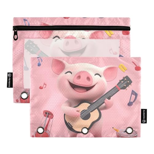 Fustylead Federmäppchen mit niedlichem rosa Schweinchen, für 3 Ringe, Federmäppchen mit Reißverschluss, transparentes Fenster, für Schule, Büro, Kosmetik, Studenten, Zubehör, 2 Stück, rose Fustylead Federmäppchen mit niedlichem rosa Schweinchen, für 3 Ringe, Federmäppchen mit Reißverschluss, transparentes Fenster, für Schule, Büro, Kosmetik, Studenten, Zubehör, 2 Stück, rose von Fustylead