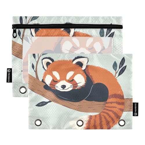 Fustylead Federmäppchen mit süßem rotem Panda auf Ast, für 3-Ringbinder, Reißverschlusstasche mit transparentem Fenster, Federmäppchen für Zuhause, Büro, Schule, Kinder, Lieferanten, 2 Stück, grün Fustylead Federmäppchen mit süßem rotem Panda auf Ast, für 3-Ringbinder, Reißverschlusstasche mit transparentem Fenster, Federmäppchen für Zuhause, Büro, Schule, Kinder, Lieferanten, 2 Stück, grün von Fustylead