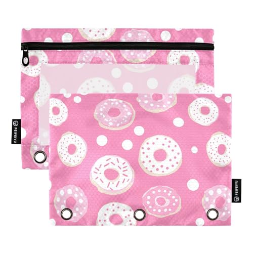 Fustylead Federmäppchen mit transparentem Fenster für 3-Ringbücher, Reißverschluss, Kosmetiktasche für Schule, Büro, Kosmetik, Studenten, Rosa, Weiß, 2 Stück, rose Fustylead Federmäppchen mit transparentem Fenster für 3-Ringbücher, Reißverschluss, Kosmetiktasche für Schule, Büro, Kosmetik, Studenten, Rosa, Weiß, 2 Stück, rose von Fustylead