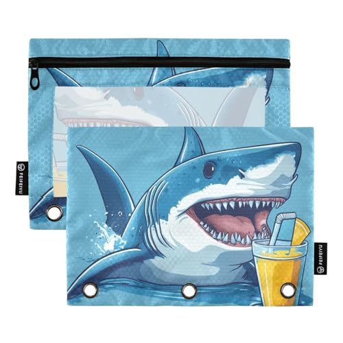 Fustylead Lustiges, entspanntes Federmäppchen mit Haifisch-Motiv, mit transparentem Fenster für 3-Ringbinder, Reißverschluss-Federmäppchen, Kosmetiktasche für Schule, Büro, Kosmetik, Studenten Fustylead Lustiges, entspanntes Federmäppchen mit Haifisch-Motiv, mit transparentem Fenster für 3-Ringbinder, Reißverschluss-Federmäppchen, Kosmetiktasche für Schule, Büro, Kosmetik, Studenten von Fustylead