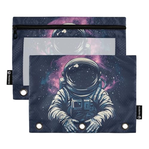 Fustylead Mysterious Astronaut in Purple Galaxy Federmäppchen mit großem Fassungsvermögen, passend für 3-Ringbinder, wasserdichtes Federmäppchen mit transparentem Fenster für Schule, Kosmetik, Büro Fustylead Mysterious Astronaut in Purple Galaxy Federmäppchen mit großem Fassungsvermögen, passend für 3-Ringbinder, wasserdichtes Federmäppchen mit transparentem Fenster für Schule, Kosmetik, Büro von Fustylead