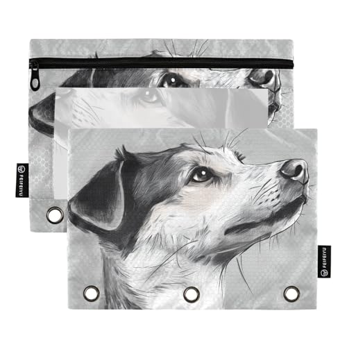Fustylead Niedliches Jack Russell Terrier Federmäppchen mit Seitenansicht und großem Fassungsvermögen, passend für 3-Ringbinder, wasserdichtes Federmäppchen mit transparentem Fenster für Schule Fustylead Niedliches Jack Russell Terrier Federmäppchen mit Seitenansicht und großem Fassungsvermögen, passend für 3-Ringbinder, wasserdichtes Federmäppchen mit transparentem Fenster für Schule von Fustylead