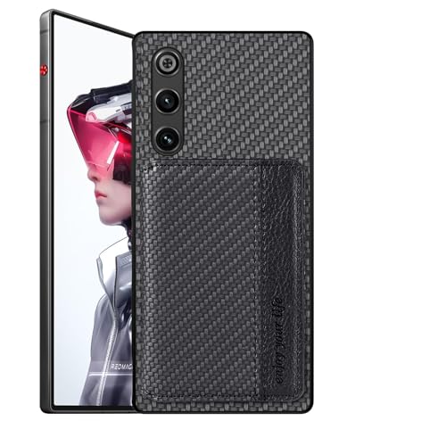 Futanwei REDMAGIC-10-Air Schutzhülle mit Kartenhalter 5G, Karbonfaser-Muster, integrierte 2 Kreditkartenfächer, versteckter Magnetverschluss, stoßfest, sturzsicher, Schwarz Futanwei REDMAGIC-10-Air Schutzhülle mit Kartenhalter 5G, Karbonfaser-Muster, integrierte 2 Kreditkartenfächer, versteckter Magnetverschluss, stoßfest, sturzsicher, Schwarz von Futanwei