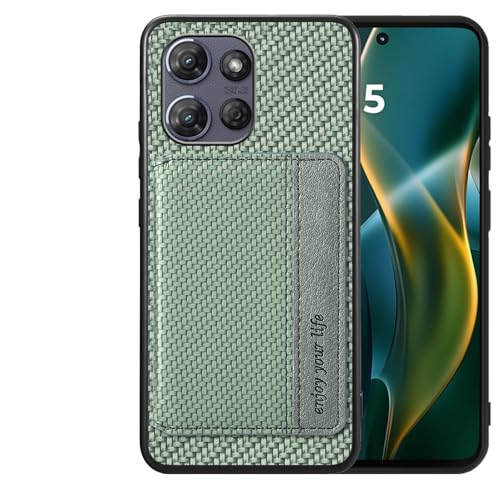 Futanwei Schutzhülle für Motorola Moto G 2025, mit Kartenhalter 5G, Karbonfaser-Muster, integrierte 2 Kreditkartenfächer, versteckter Magnetverschluss, stoßfeste Schutzhülle, Grün Futanwei Schutzhülle für Motorola Moto G 2025, mit Kartenhalter 5G, Karbonfaser-Muster, integrierte 2 Kreditkartenfächer, versteckter Magnetverschluss, stoßfeste Schutzhülle, Grün von Futanwei