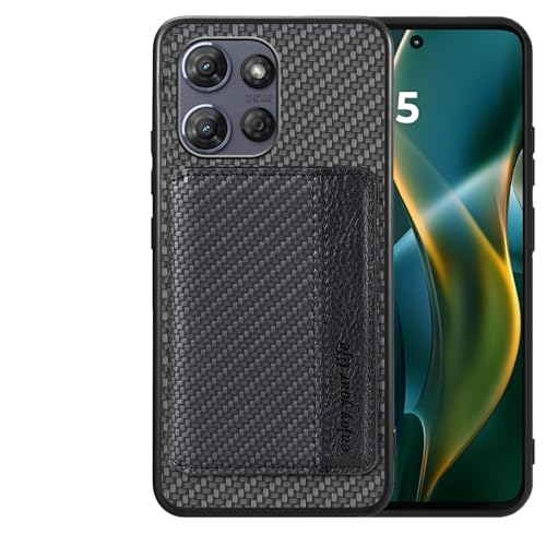 Futanwei Schutzhülle für Motorola Moto G 2025, mit Kartenhalter 5G, Karbonfaser-Muster, integrierte 2 Kreditkartenfächer, versteckter Magnetverschluss, stoßfeste Schutzhülle, Schwarz Futanwei Schutzhülle für Motorola Moto G 2025, mit Kartenhalter 5G, Karbonfaser-Muster, integrierte 2 Kreditkartenfächer, versteckter Magnetverschluss, stoßfeste Schutzhülle, Schwarz von Futanwei