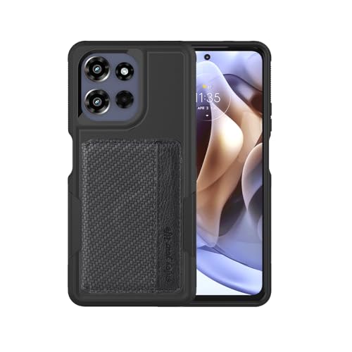 Futanwei Schutzhülle für Motorola Moto G Power 2025, mit Kartenfach, 2 integrierte Kreditkartenfächer, versteckter Magnetverschluss, Schutz in Militärqualität, robuste Schutzhülle von Futanwei