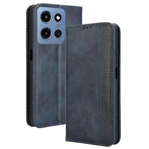 Futanwei Schutzhülle für Motorola Moto G Power 2025, mit Kartenhalter 5G, integrierte 3 Kreditkartenfächer, versteckter Magnetverschluss, Premium-PU-Leder, Brieftaschen-Schutzhülle, Blau von Futanwei