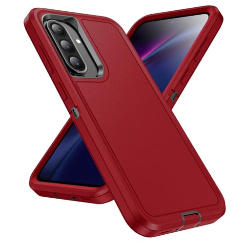 Futanwei Schutzhülle für Samsung Galaxy A36 5G 2025 [dreilagiges Design] [Stoßdämpfende Ecken] Ganzkörper-Schutzhülle [Schutz in Militärqualität], stoßfest, sturzsicher, Rot von Futanwei