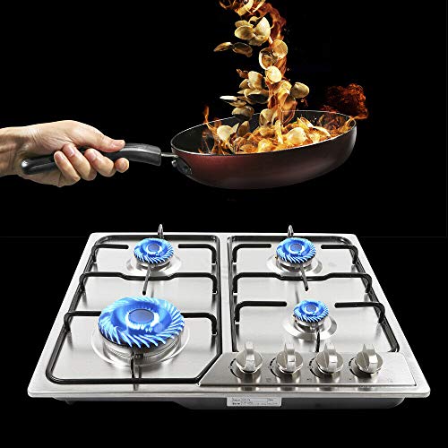 4 Flammen Gasherd Gaskochfeld Einbauherd für Erdgas Propangas 580 * 520mm 23 Zoll Edelstahl 4 Flammen Gasherd Gaskochfeld Einbauherd für Erdgas Propangas 580 * 520mm 23 Zoll Edelstahl von Futchoy