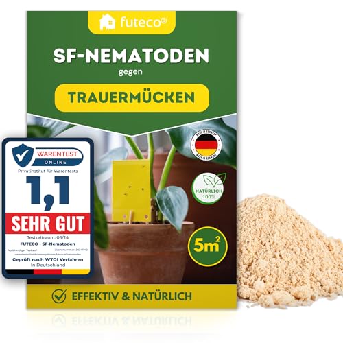 Futeco® – SF-Nematoden (5 Mio.) gegen Trauermücken – für 50 Pflanzen / 5m² Fläche – zum einfachen gießen von Futeco