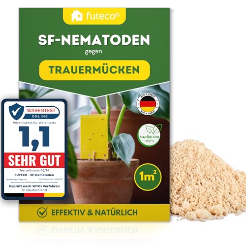 Futeco® – SF-Nematoden (1 Mio.) gegen Trauermücken – für 10 Pflanzen / 1m² Fläche – zum einfachen gießen von Futeco