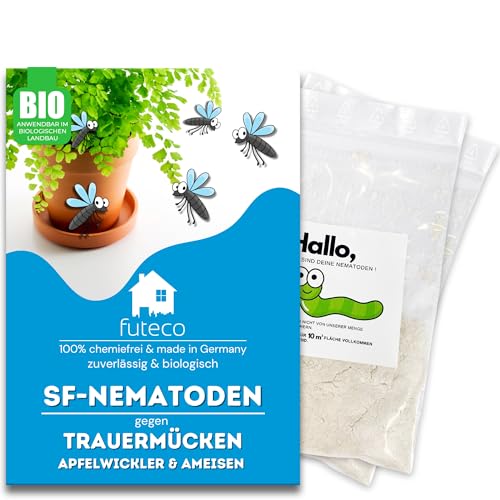 Futeco® – SF-Nematoden gegen Trauermücken – für 200 Pflanzen oder 20m² Fläche – zum einfachen gießen von Futeco