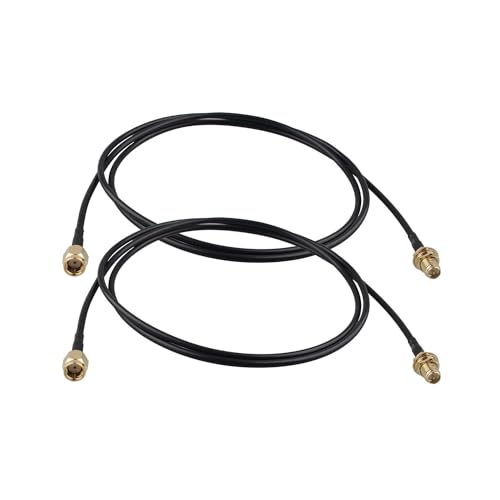 Futheda 2 Stück RP-SMA-Stecker auf RP-SMA-Buchse WLAN Antennen Verlängerungskabel 1M RG174 Koaxialkabel für WLAN-Router Gateway FPV Antenne Kabellose LAN PCI Karte von Futheda