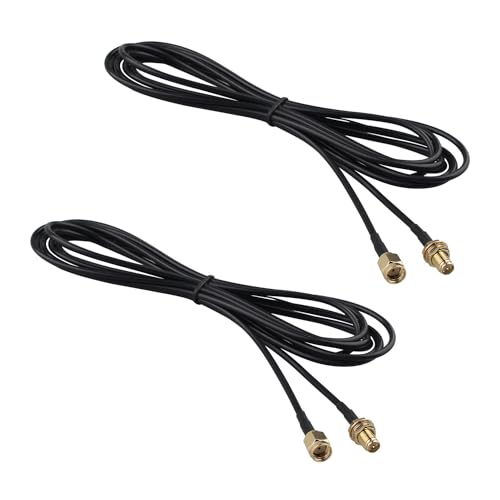 Futheda 2 Stück RP-SMA-Stecker auf RP-SMA-Buchse WLAN Antennen Verlängerungskabel 3M RG174 Koaxialkabel für WLAN Router Gateway FPV Antenne Kabellose LAN PCI Karte von Futheda