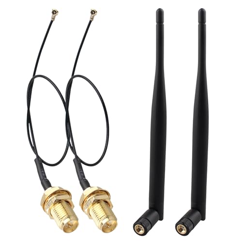 Futheda 2 Stücke WLAN Antenne Dualband 2.4GHz 5GHz 5.8GHz 6dBi MIMO RP-SMA Stecker Antenne + 15 cm U.FL IPX IPEX MHF4 auf RP-SMA Kabel für M.2 NGFF Intel Wireless Netzwerkkarte WiFi Adapter Laptop Futheda 2 Stücke WLAN Antenne Dualband 2.4GHz 5GHz 5.8GHz 6dBi MIMO RP-SMA Stecker Antenne + 15 cm U.FL IPX IPEX MHF4 auf RP-SMA Kabel für M.2 NGFF Intel Wireless Netzwerkkarte WiFi Adapter Laptop von Futheda