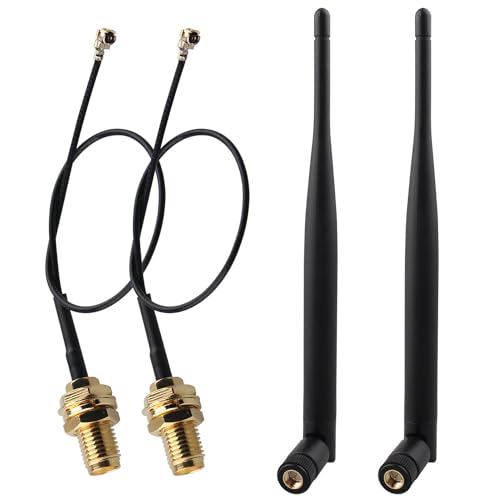 Futheda 2 x 915 MHz NB-IOT Antenne 5dBi SMA Stecker omnidirektionale Antenne + 15 cm IPEX UFL MHF1 auf SMA Buchse Pigtail Koaxialkabel für drahtlose Kommunikation Videoüberwachung Router Smart Home von Futheda