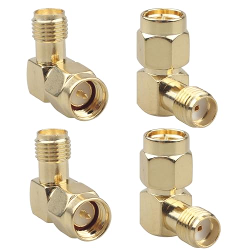 Futheda 4PCS SMA Male to Female Right Angle 90 Degree Elbow Connector Gold-Plated RF Adapter Compatible with 4G LTE Antenna FPV Drone Backup Camera Wi-Fi Router Radio Walkie Talkie Signal Booster Futheda 4PCS SMA Male to Female Right Angle 90 Degree Elbow Connector Gold-Plated RF Adapter Compatible with 4G LTE Antenna FPV Drone Backup Camera Wi-Fi Router Radio Walkie Talkie Signal Booster von Futheda