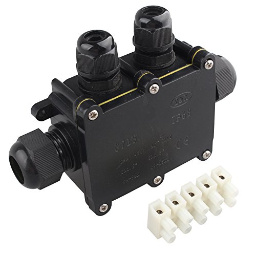 Futheda Abzweigdose, IP68 wasserdicht, groß, 4-Wege-Kabelverbinder, für Außenbeleuchtung, elektrische externe Kupplung, Untergrund-Verkabelung, Stecker-Schutz, für 5-10 mm Kabel Futheda Abzweigdose, IP68 wasserdicht, groß, 4-Wege-Kabelverbinder, für Außenbeleuchtung, elektrische externe Kupplung, Untergrund-Verkabelung, Stecker-Schutz, für 5-10 mm Kabel von Futheda