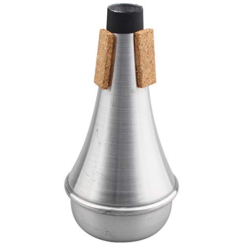 Futheda Korkstreifen aus Aluminiumlegierung für Trompete, Kornett, gerader Dämpfer, leises Üben von Musikinstrumenten, silberfarben von Futheda