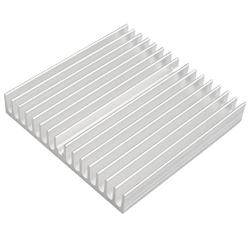 Futheda Kühlkörpermodul aus Aluminium für Hochleistungsverstärker, Transistoren, Halbleitergeräte mit 16 dichten Lamellen, 60 × 60 × 10 mm von Futheda