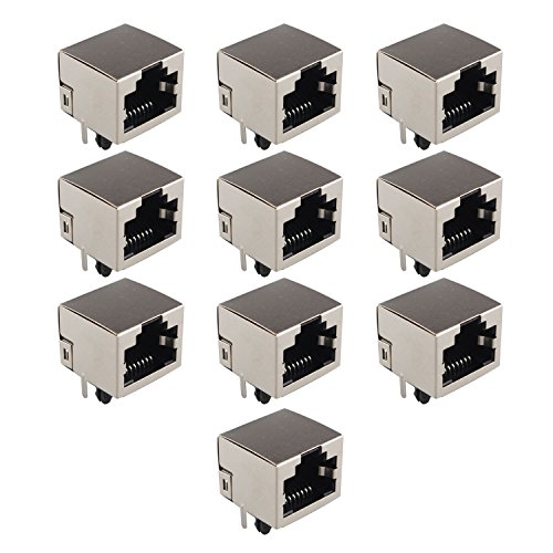 Futheda RJ45-Buchse 8P8C PCB-Mount Netzwerkstecker, 180 Grad, 10 Stück von Futheda