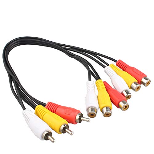 Futheda Splitterkabel (3 Cinch-Stecker auf 6 Cinch-Buchsen, 30,5 cm) von Futheda