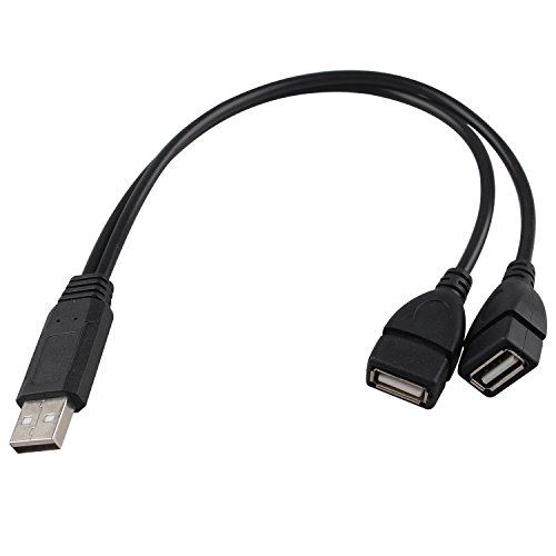 Futheda USB 2.0 Typ 1 zu 2 Y Splitter Hub Adapter Kabel 1 Stecker auf 2 Buchse USB 2.0 Jack Sync Power Ladekabel Verlängerungskabel MM30 30 cm von Futheda