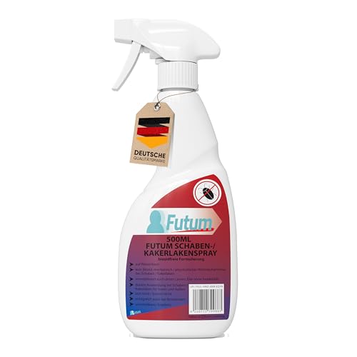 FUTUM Kakerlaken Spray | Schabenspray 500ml | mechanische Formel | direkte Kakerlakenbekämpfung | Auf Wasserbasis gegen Schaben | Immobilisiert Insekten und Eier FUTUM Kakerlaken Spray | Schabenspray 500ml | mechanische Formel | direkte Kakerlakenbekämpfung | Auf Wasserbasis gegen Schaben | Immobilisiert Insekten und Eier von Futum