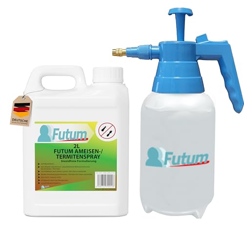 Futum 2L Ameisen Abwehrspray & Sprüher, wehrt Ameisen, Larven & Eier ab - Wasserbasis, geruchsarm, fleckenfrei von Futum
