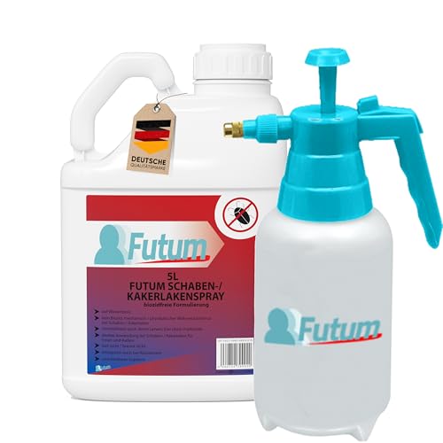 Futum Kakerlakspray Schaben-Mittel | 5 Liter +Sprüher | meschanisch Kakerlaken bekämpfen | auf Wasserbasis Ohne Treibgase | wirkt gegen Eier Innen & Außen Futum Kakerlakspray Schaben-Mittel | 5 Liter +Sprüher | meschanisch Kakerlaken bekämpfen | auf Wasserbasis Ohne Treibgase | wirkt gegen Eier Innen & Außen von Futum
