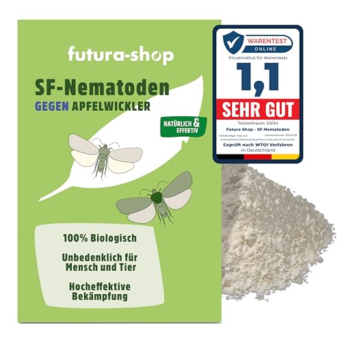 SF Nematoden gegen Apfelwickler 100% biologische und giftfreie Bekämpfung 10 Mio. für 3 Hochstamm oder 10 Spalierbäume | Nützlinge zur Bekämpfung von Apfel wicklern SF Nematoden gegen Apfelwickler 100% biologische und giftfreie Bekämpfung 10 Mio. für 3 Hochstamm oder 10 Spalierbäume | Nützlinge zur Bekämpfung von Apfel wicklern von Futura-Shop