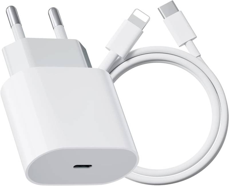 Futurea iPhone Ladekabel Ladeset Kabel 1m USB-C Lightning mit 20W Ladestecker USB-Ladegerät (100cm Lightning Kabel iPhone Ladekabel, 1-tlg., Power Adapter, für iPhone 11 12 13 14 Pro Max Mini SE) von Futurea