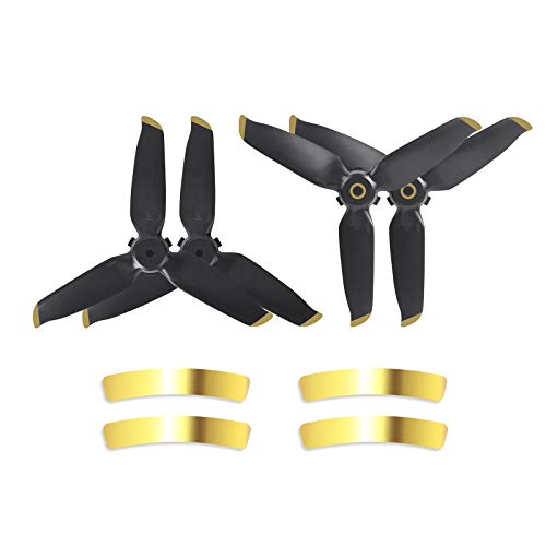 Fututech 2 Paar geräuscharme Propeller für DJI FPV Propeller CW CCW Zubehör für Drohne, leicht, leise (Gold Two Pairs) von Fututech