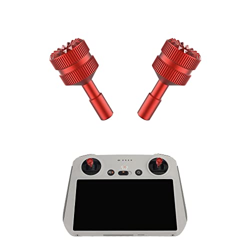 Fututech 2 Stück Joystick aus Aluminium für DJI RC Mini 3 Pro Wippe Joystick für Fernbedienung mit hochempfindlichem Display, ergonomisches Design, Drohne Zubehör (Rot) von Fututech
