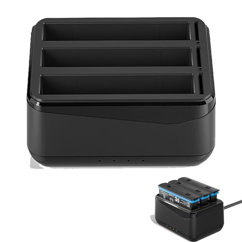 Fututech 3-in-1 Schnellladestation für Insta360 X4 Intelligentes Akku-Ladegerät für Action-Kameras Charging Hub Zubehör von Fututech