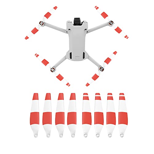 Fututech 8 Stück 6030F Propeller für DJI Mini 3 Pro, Geräuschreduzierung, gute Elastizität, Zubehör Drohne Propeller (Weiß / Rot) von Fututech