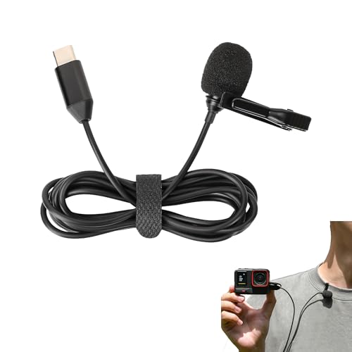 Fututech Plug and Play Omnidirektionales Mikrofon für Insta360 Ace/Ace Pro, hohe Empfindlichkeit, Lavaliermikrofon für Action-Kamera, Zubehör Fututech Plug and Play Omnidirektionales Mikrofon für Insta360 Ace/Ace Pro, hohe Empfindlichkeit, Lavaliermikrofon für Action-Kamera, Zubehör von Fututech