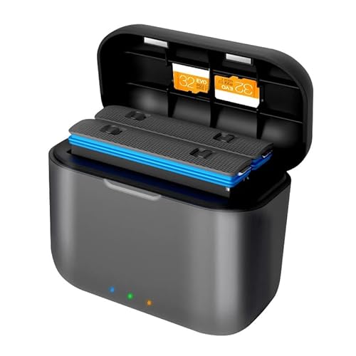 Fututech Typ-C PD3.0 QC Tragbares Ladegerät für Insta360 X3 Mini Station Ladestation für Akkus von Action-Kameras Zubehör, Schwarz von Fututech