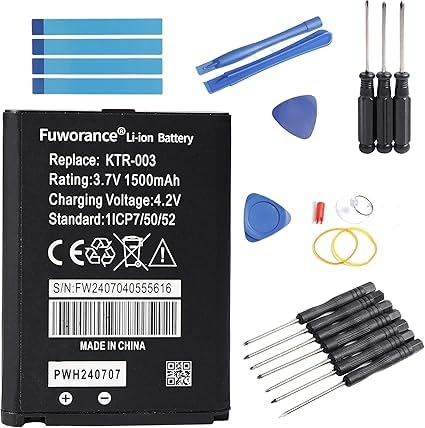 Fuworance 1500 mAh 3,7 V Akku kompatibel mit Nintendo MWH710A01, New 3DS, NN3DS kompatibel mit Switch KTR-003 Spielkonsole Li-Ion-Akku Ersatz mit Reparaturwerkzeugen Fuworance 1500 mAh 3,7 V Akku kompatibel mit Nintendo MWH710A01, New 3DS, NN3DS kompatibel mit Switch KTR-003 Spielkonsole Li-Ion-Akku Ersatz mit Reparaturwerkzeugen von Fuworance
