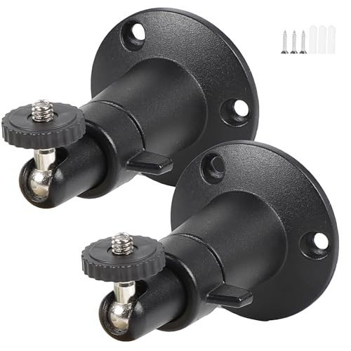 Fuworance 2 Stück Kamerahalterung Verstellbare Außenbereiche Wandhalterung für Sicherheitskameras Kompatibel mit Ring Stick Up Cam/EufyCam 2C Pro/Arlo Pro/Ultra/Wyze Cam Pan mit 1/4" Schraube Schwarz von Fuworance