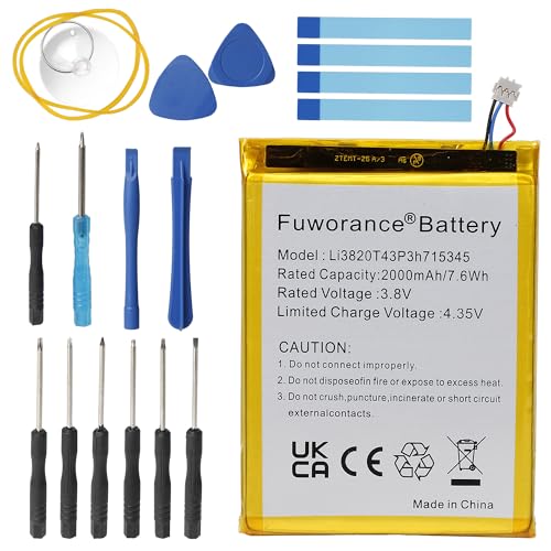 Fuworance 2000 mAh 3,8 V Li3820T43P3h715345 Akku, kompatibel mit ZTE Grand S Flex MF910 4G LTE MF910S MF920 MF920A MF920S MF920VS MF920W+ MF971 MF971 MF971F MF971V Smartphone Fuworance 2000 mAh 3,8 V Li3820T43P3h715345 Akku, kompatibel mit ZTE Grand S Flex MF910 4G LTE MF910S MF920 MF920A MF920S MF920VS MF920W+ MF971 MF971 MF971F MF971V Smartphone von Fuworance