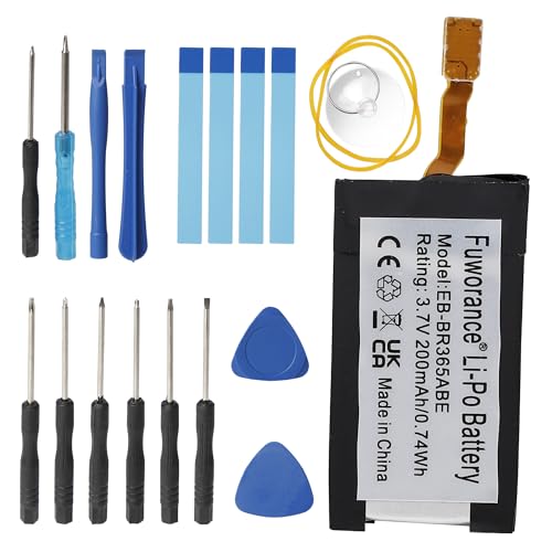 Fuworance 200mAh 3.7V EB-BR365ABE Akku Kompatibel mit Samsung Gear Fit 2 Pro SM-R365 GH43-04770A Schau Wiederaufladbar Lithium Polymer Akku Hohe Kapazität Schnellladen mit Reparaturset Fuworance 200mAh 3.7V EB-BR365ABE Akku Kompatibel mit Samsung Gear Fit 2 Pro SM-R365 GH43-04770A Schau Wiederaufladbar Lithium Polymer Akku Hohe Kapazität Schnellladen mit Reparaturset von Fuworance