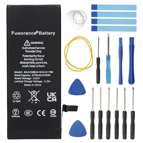 Fuworance 2370 mAh 3,82 V Akku kompatibel mit iPhone 6S A1633 A1688 A1700 Akku für Smartphone mit Reparaturwerkzeugen Fuworance 2370 mAh 3,82 V Akku kompatibel mit iPhone 6S A1633 A1688 A1700 Akku für Smartphone mit Reparaturwerkzeugen von Fuworance