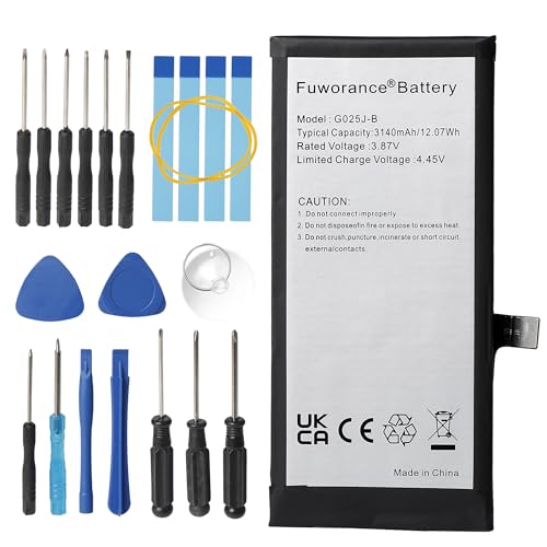 Fuworance 3140 mAh 3,87 V G025J-B Akku, kompatibel mit Google Pixel 4A 4G G025J G025N Smartphone, Lithium, Polymer, 12,07 Wh, mit Werkzeugkasten Fuworance 3140 mAh 3,87 V G025J-B Akku, kompatibel mit Google Pixel 4A 4G G025J G025N Smartphone, Lithium, Polymer, 12,07 Wh, mit Werkzeugkasten von Fuworance